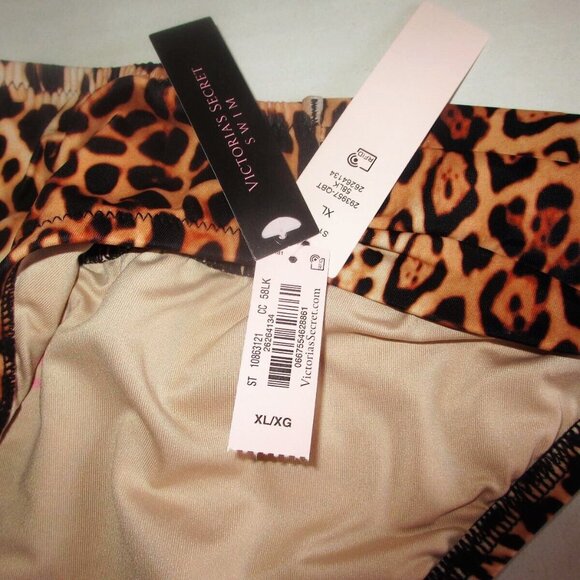 38C/XL VICTORIA SECRET Swim Push-Up Top Bikini Set Knockout Bottom Leopard ruffl - Picture 11 of 11